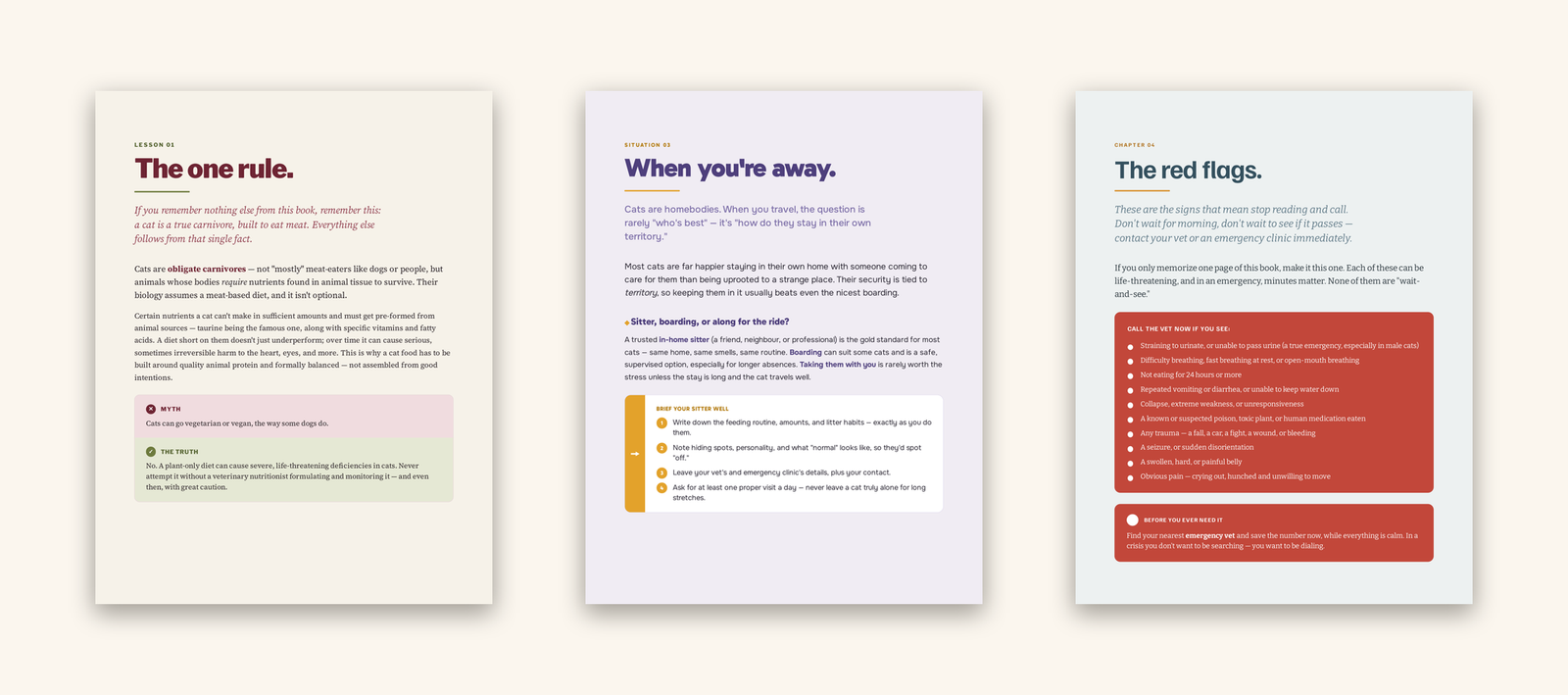 Sample interior pages from the Meowive Cat Owner Library