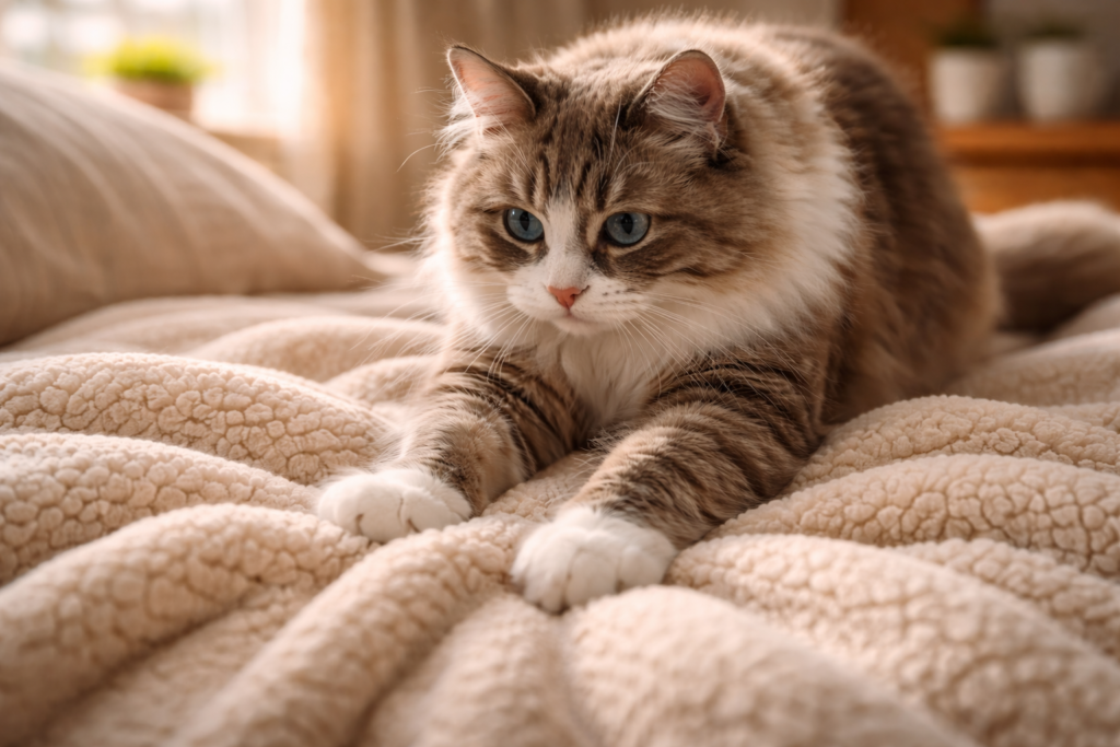 Why do cats knead blankets