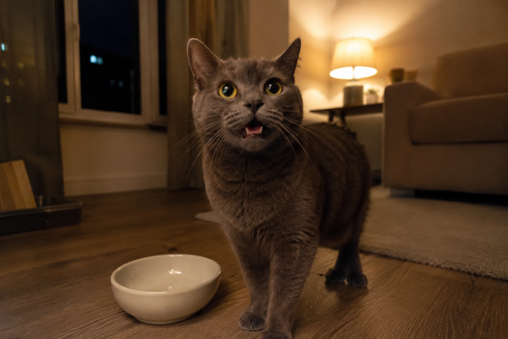 Cat Meowing at Night