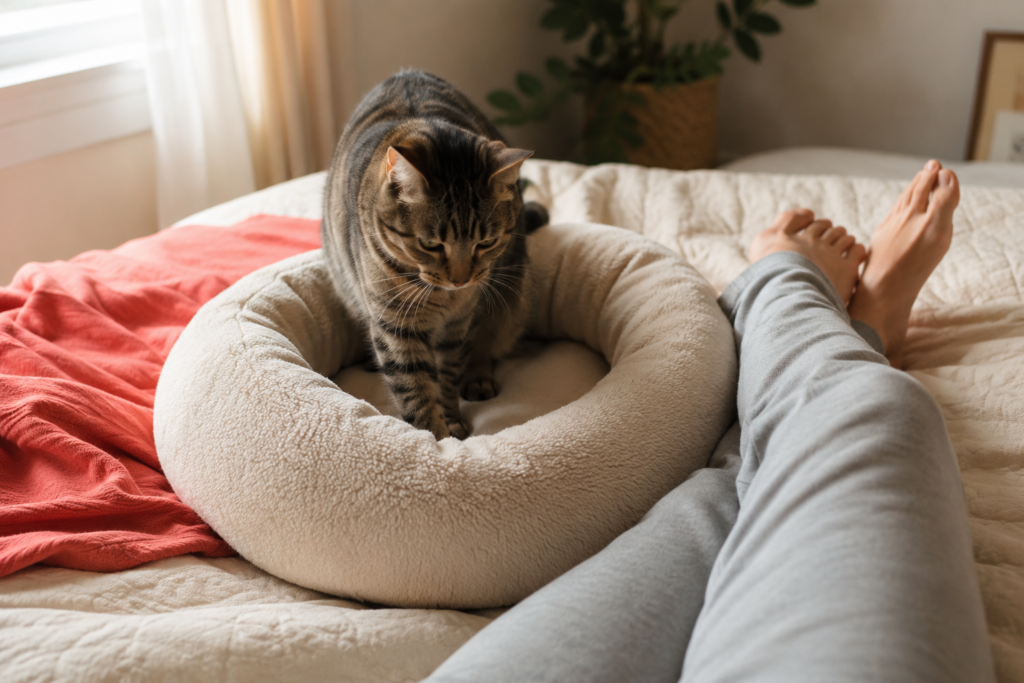 Why Does My Cat Sleep Between My Legs? 7 Real Reasons