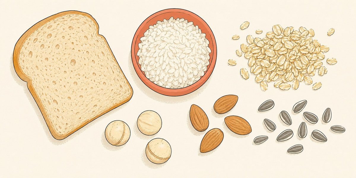 Grains nuts and seeds in a cat food safety guide