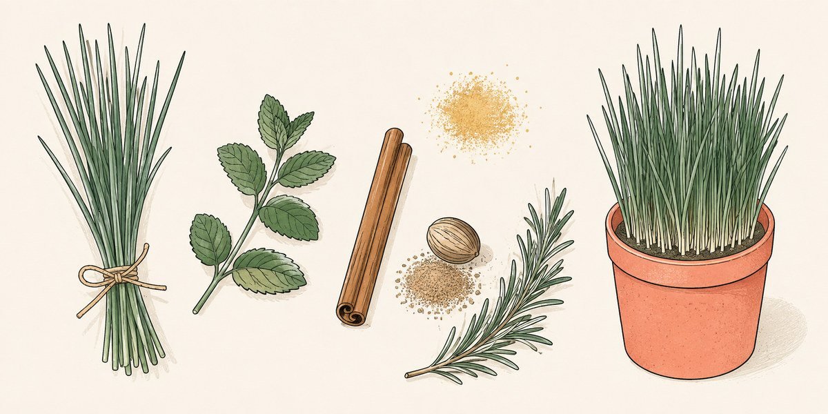 Herbs and spices toxic to cats including chives and nutmeg