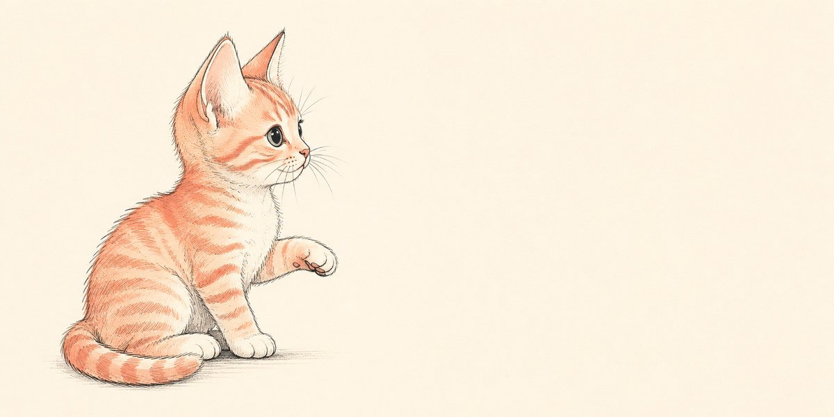 Illustration of a kitten cat life stage