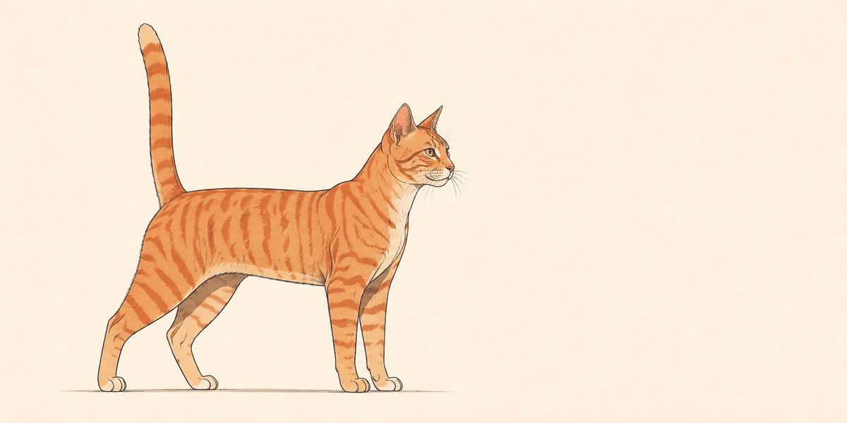 Illustration of a young adult cat life stage